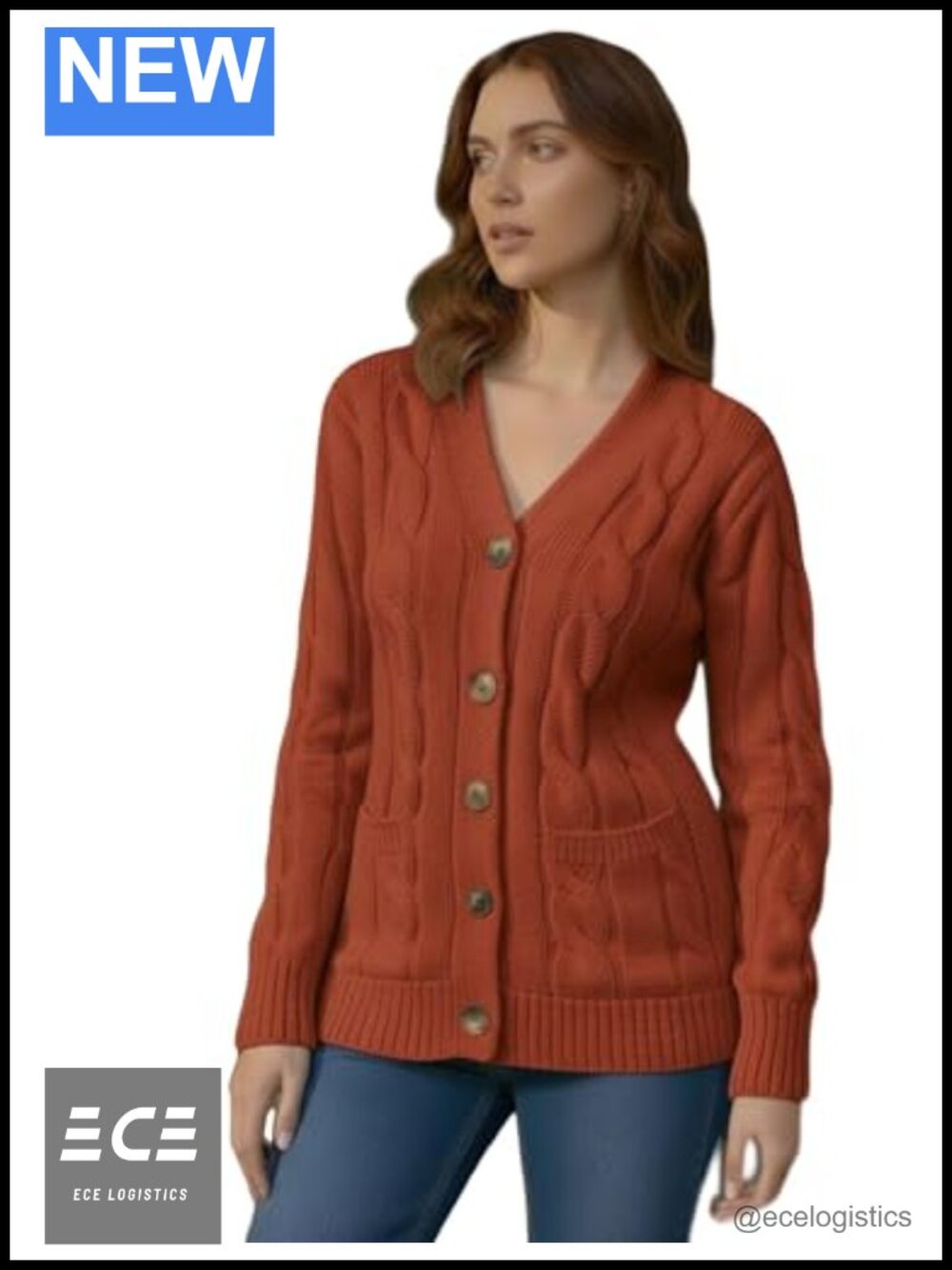 Slim Fit Button Down Mid Length Twist Cable Knit Cardigan Sweater